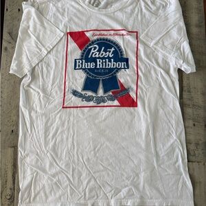 Pabst Blue Ribbon Short Sleeve Graphic Tee - White Mens size XL